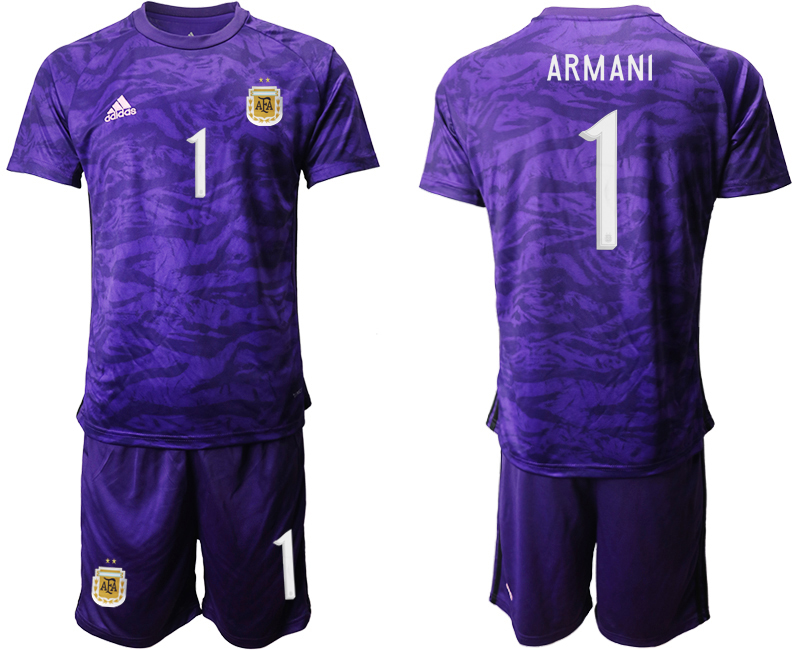 Men 2020-2021 Season National team Argentina goalkeeper purple #1 Soccer Jersey1->argentina jersey->Soccer Country Jersey